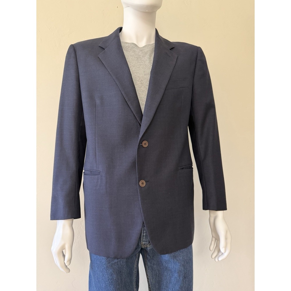 Alliani Boutique Pralimat Navy Wool Blazer‎ Men's 52 Two-Button Notch Lapel